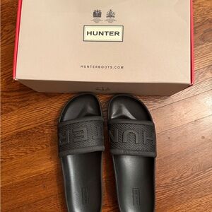 Hunter Men's Black Slide Sandals, NWT